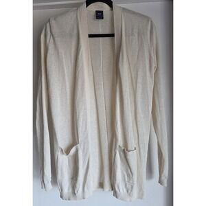 Gap Cardigan Sweater Women S Cream Solid Long Sleeve Casual Wrap Pullover